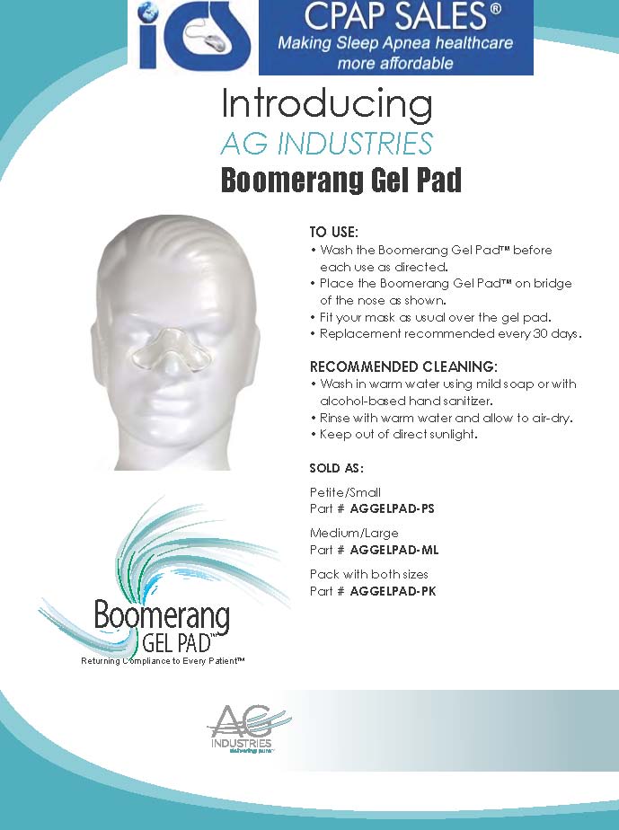 Boomerang Gel Pad Nasal Strip Brochure